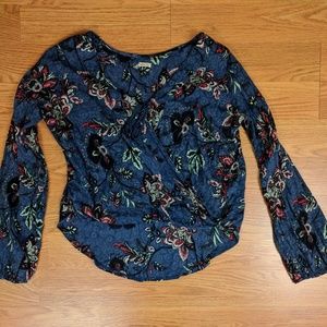 Hollister Blue Hobo Tie Shirt Size Large